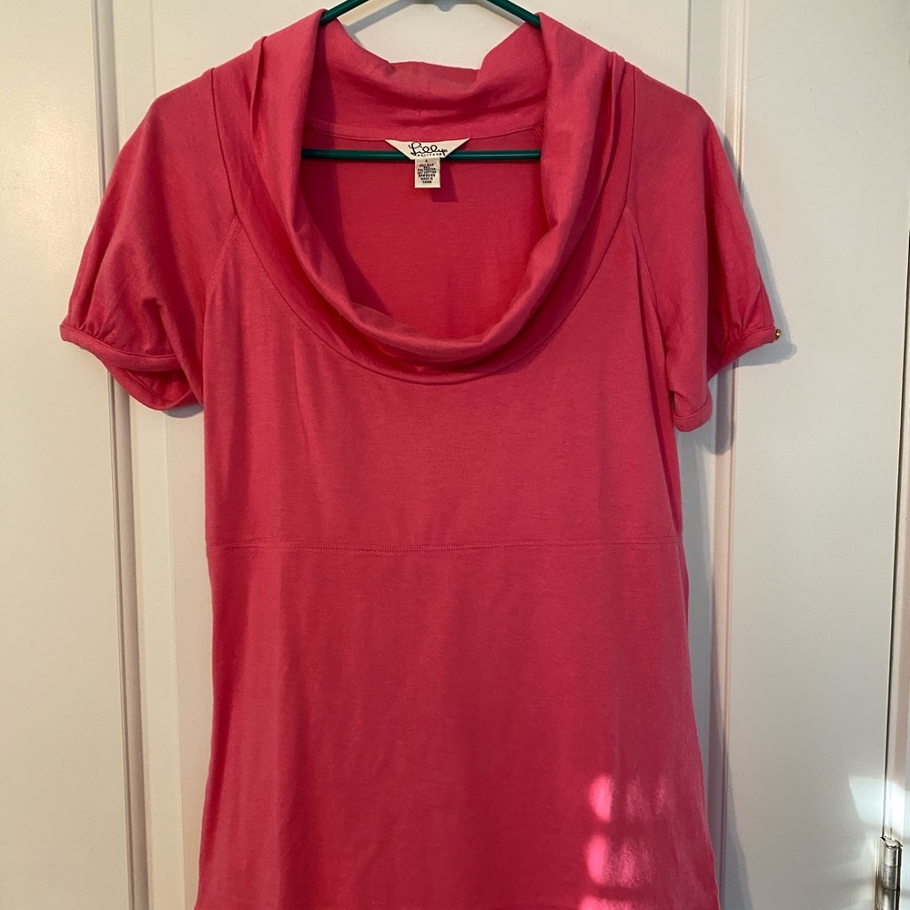 Pink Lilly Pulitzer cowl neck top